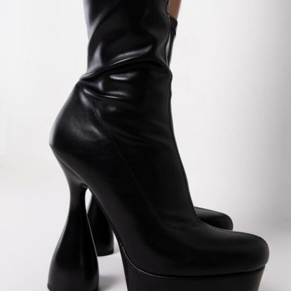 AZALEA WANG  STANDARDS VERY HIGH CHUNKY BOOTIE IN BLACK - Picture 3 of 7